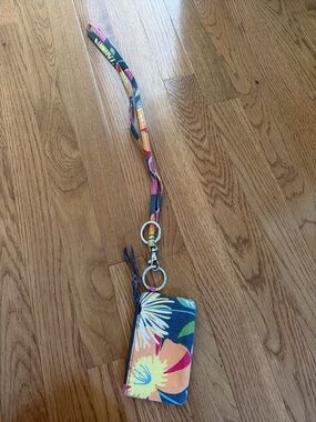 Vera Bradley Floral Wristlet Lanyard in Navy, Pink, Yellow, Green, Orange